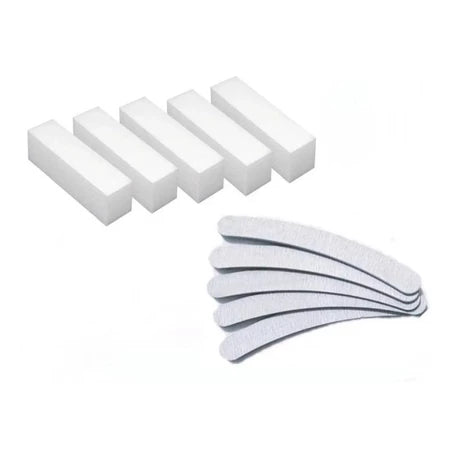 Kit 10 Lixas Profissionais para Unhas (Banana + Bloco Polidor) – Beleza Dela