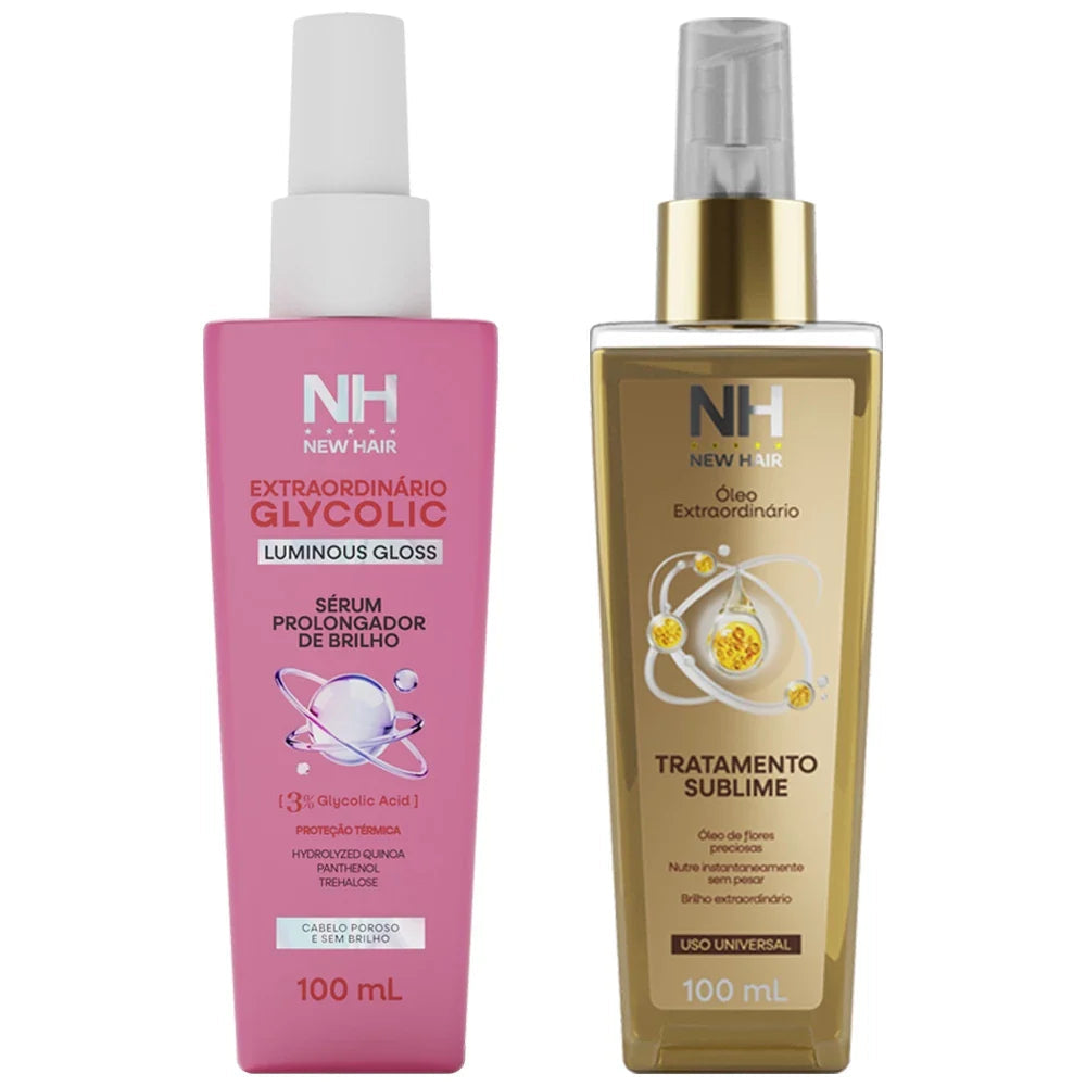 Kit Óleo Extraordinário + Sérum Glycolic New Hair | Brilho e Reparação – Beleza Dela