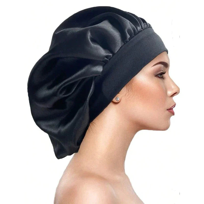 Touca de Cetim com Faixa Larga Anti Frizz | Proteção e Hidratação Capilar – Beleza Dela