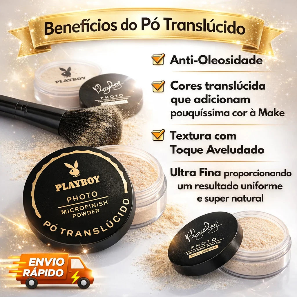 Pó Translúcido Solto Playboy Photo HD Nº2 | Acabamento Matte – Beleza Dela
