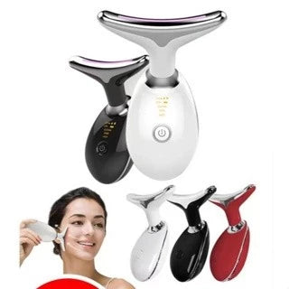 Massageador Facial e de Pescoço LED com Vibração | Rejuvenescimento e Firmeza – Beleza Dela