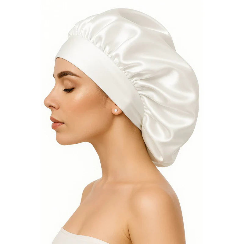 Touca de Cetim com Faixa Larga Anti Frizz | Proteção e Hidratação Capilar – Beleza Dela