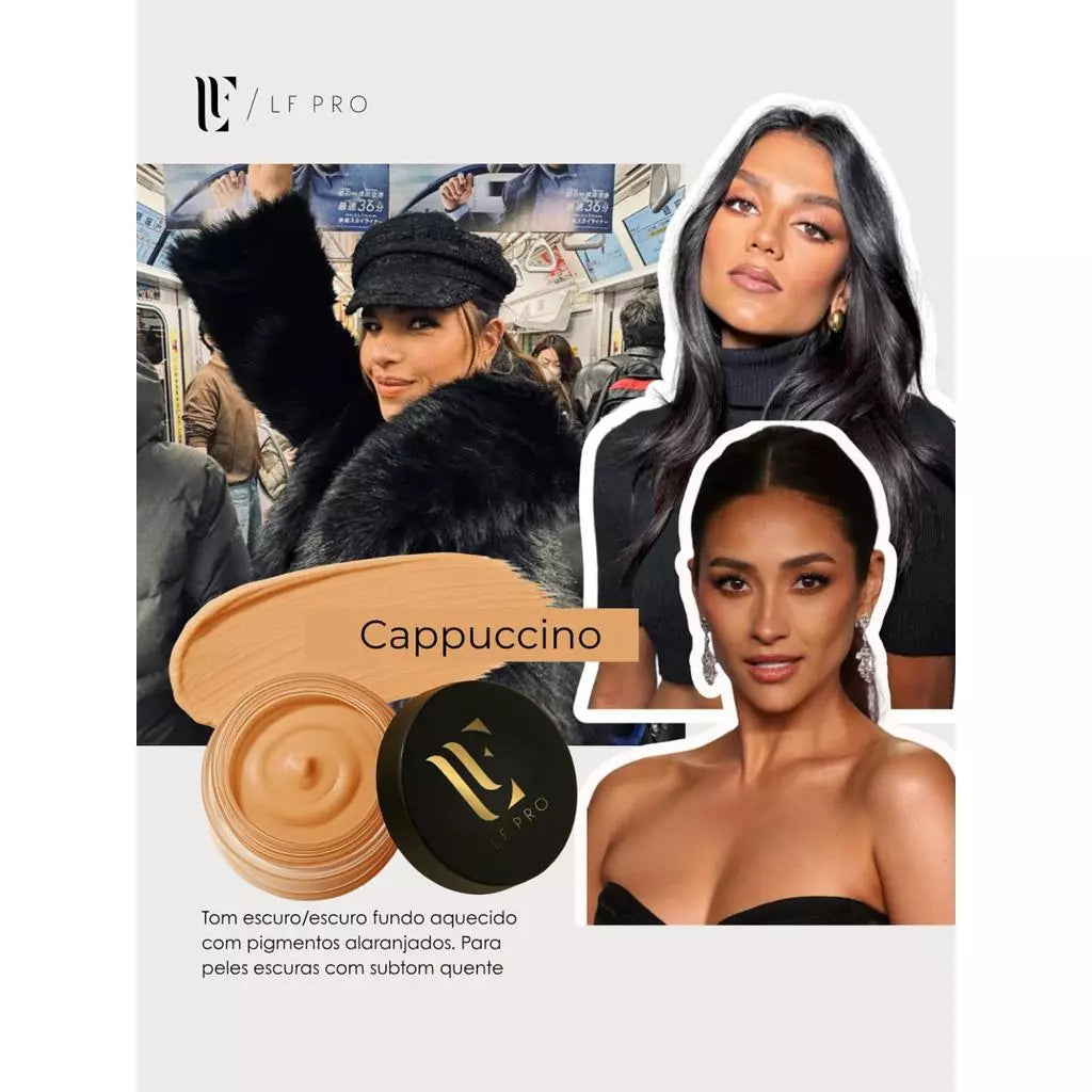 Kit Corretivo Camuflagem LF Pro + Esponja Face Perfect + Pincel – Beleza Dela