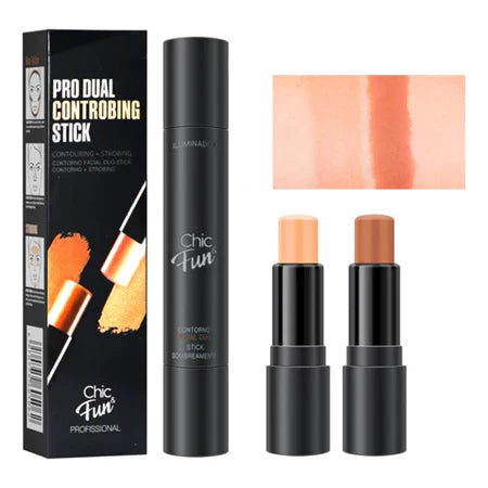 Bastão Contorno e Iluminador 2 em 1 Chic & Fun | Maquiagem Profissional – Beleza Dela