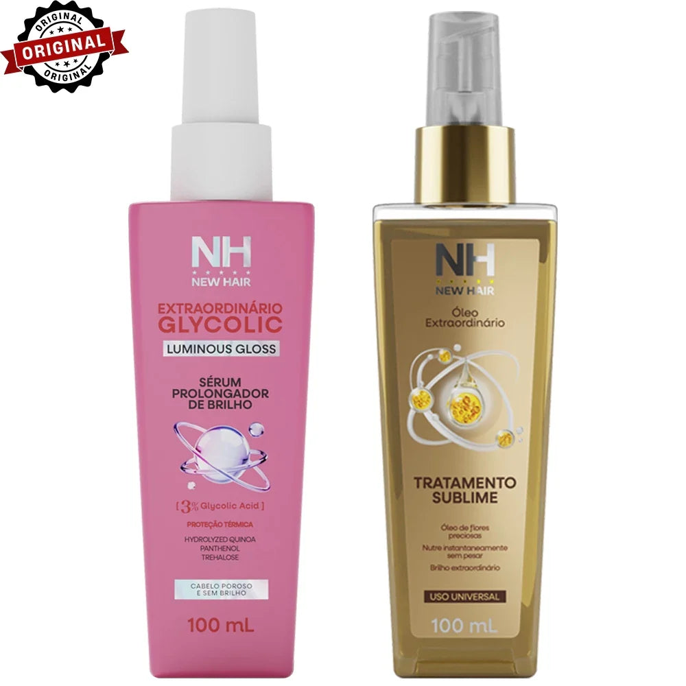Kit Óleo Extraordinário + Sérum Glycolic New Hair | Brilho e Reparação – Beleza Dela