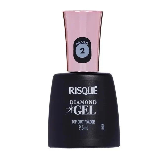 Top Coat Risqué Diamond Gel 9,5ml | Brilho Intenso e Fixação – Beleza Dela