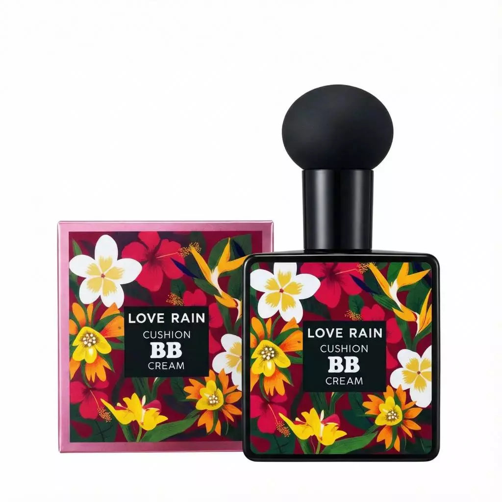 BB Cream Lovè Rain com Esponja Cogumelo | Base Natural e Alta Cobertura – Beleza Dela