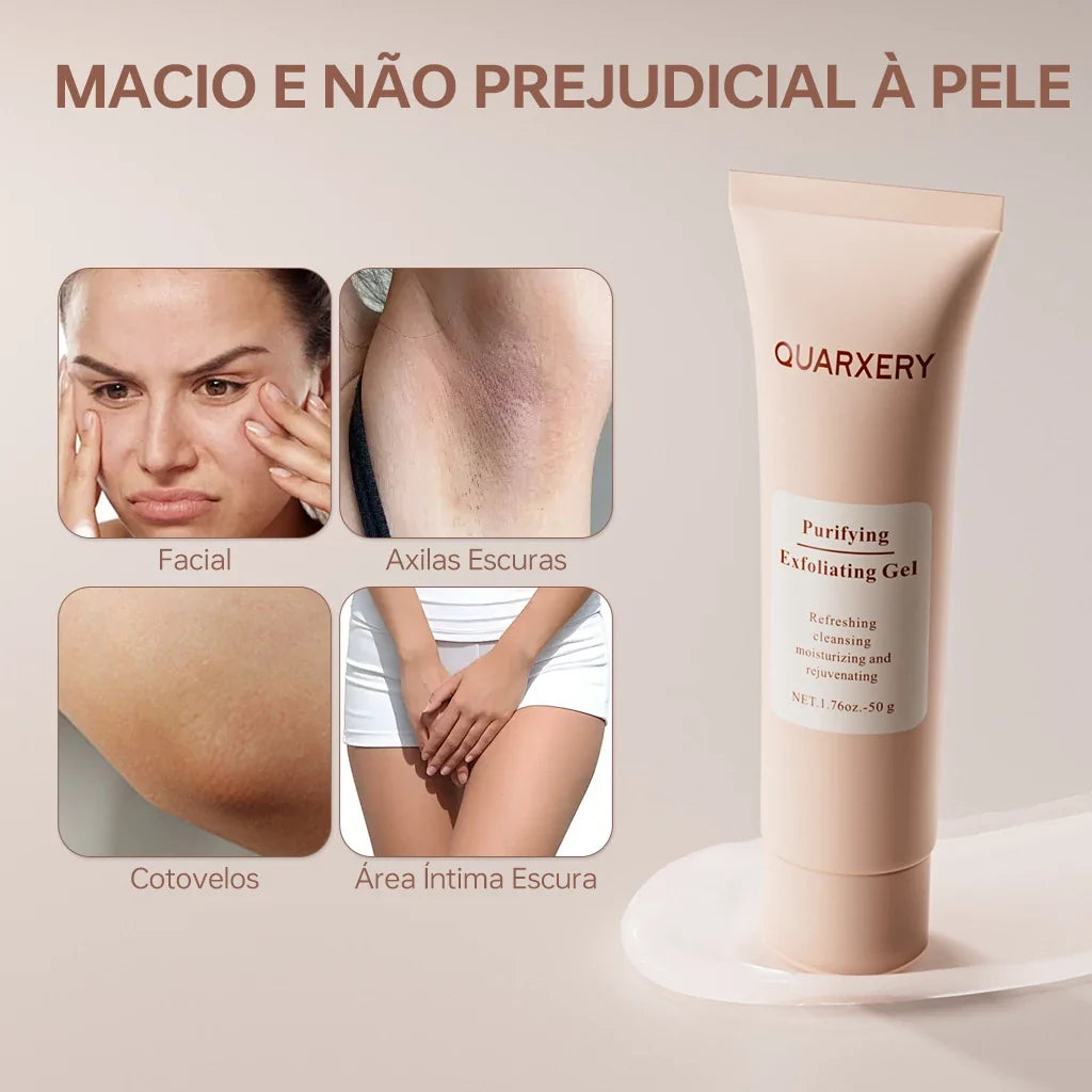 Gel Esfoliante Clareador Quarxery 3x50g | Renovação da Pele e Redução de Manchas – Beleza Dela