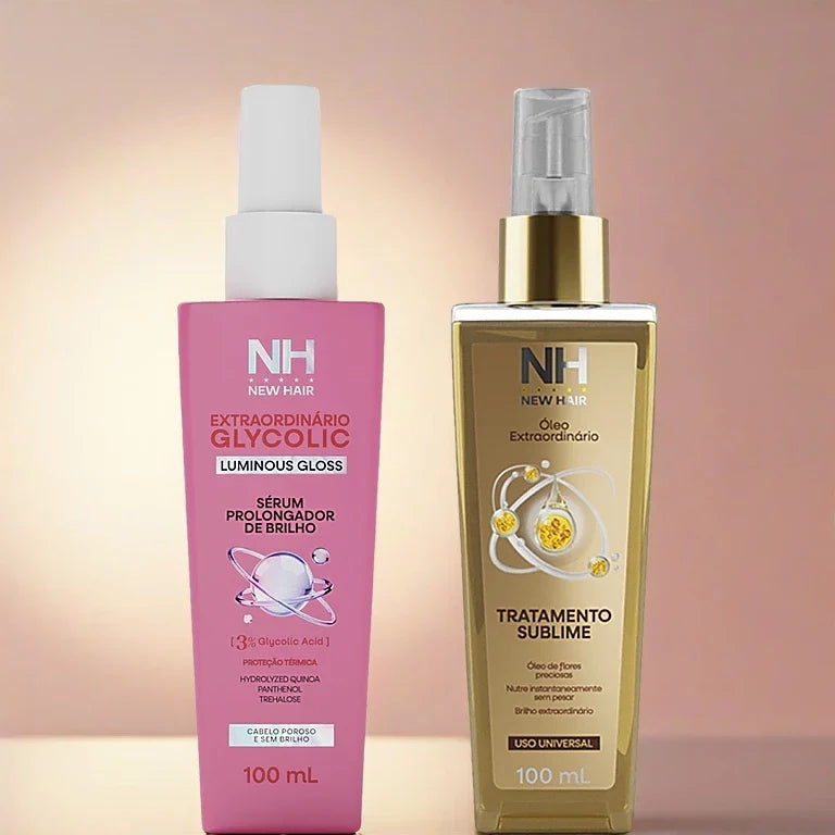 Kit Óleo Extraordinário + Sérum Glycolic New Hair | Brilho e Reparação – Beleza Dela