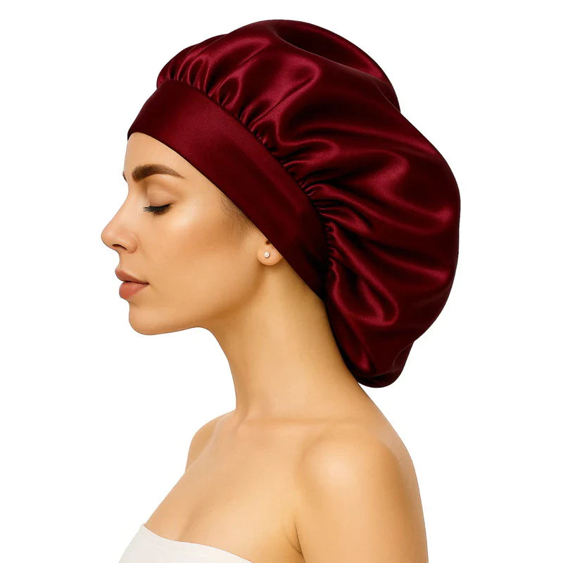 Touca de Cetim com Faixa Larga Anti Frizz | Proteção e Hidratação Capilar – Beleza Dela