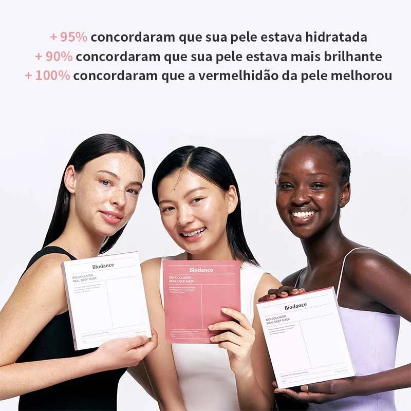 Máscara Facial de Colágeno Hidratante Clareadora – Pele Radiante | Beleza Dela
