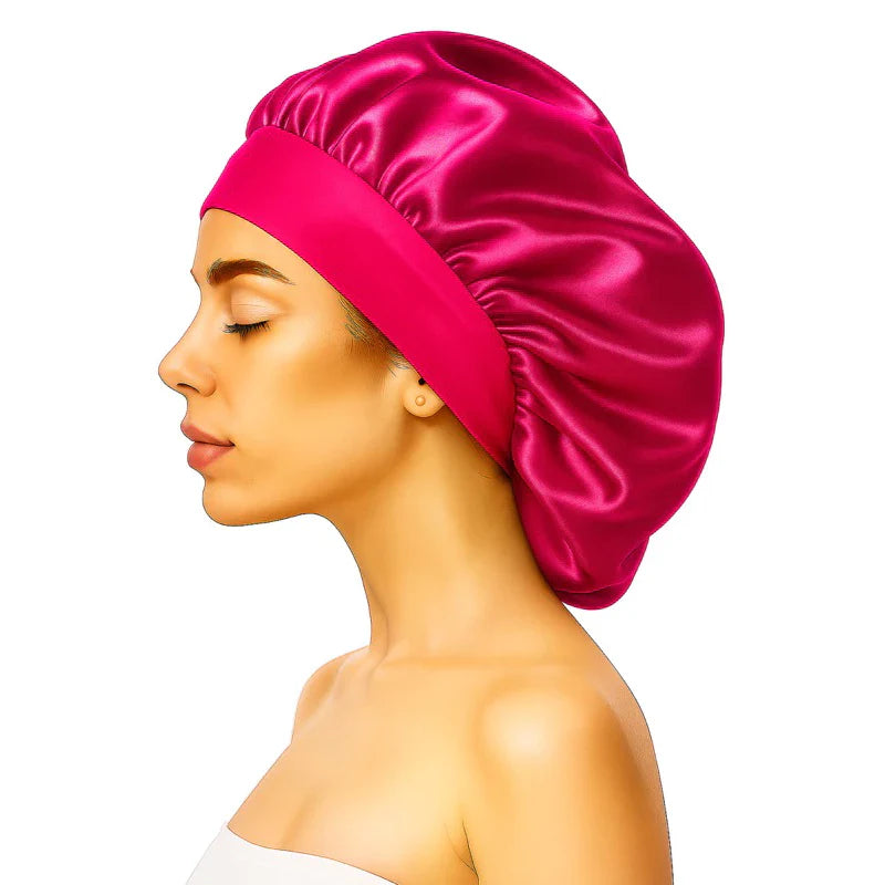 Touca de Cetim com Faixa Larga Anti Frizz | Proteção e Hidratação Capilar – Beleza Dela