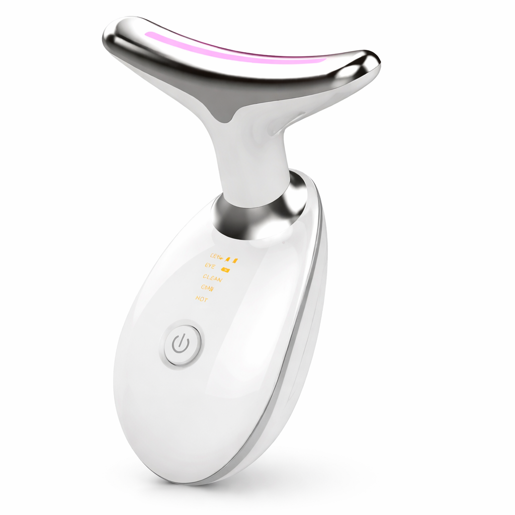 Massageador Facial e de Pescoço LED com Vibração | Rejuvenescimento e Firmeza – Beleza Dela