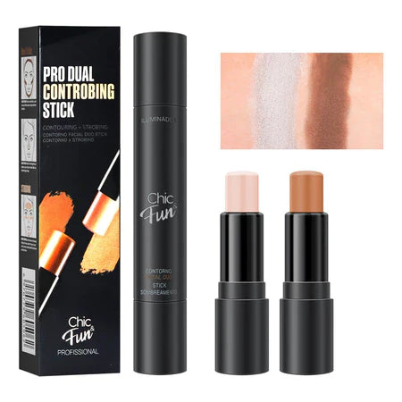 Bastão Contorno e Iluminador 2 em 1 Chic & Fun | Maquiagem Profissional – Beleza Dela